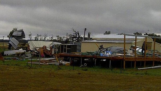 A home destroyed by the supercell storm in Pratten.