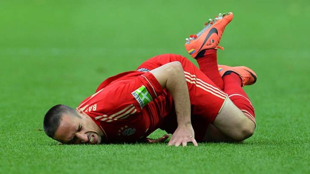 Franck Ribery has been ruled out of the Bundesliga derby at Nuremberg after surgery on a burst blood vessel in his buttock.