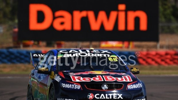Jamie Whincup in his Holden Commodore on Saturday during the Darwin Triple Crown at Hidden Valley Raceway.