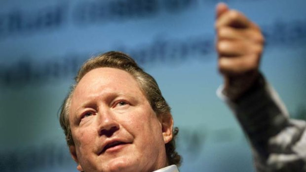 Short shrift ... Andrew Forrest was rebuffed by the federal government.