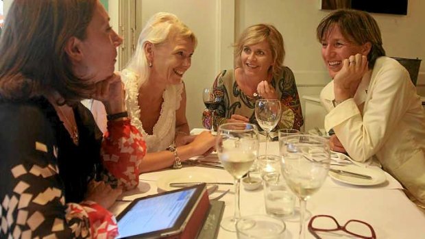 The group - Julia Bickerstaff, Ghazaleh Lyari, Sara Lucas and Cindy Luken - meets once a month for dinner.