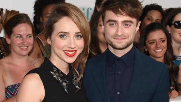 Next release: Actors Zoe Kazan (left) and Daniel Radcliffe attend the <em>What If</em> screening in New York.