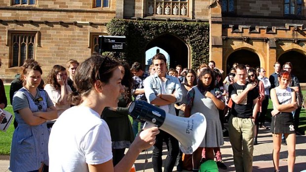 A Sydney University student protest on May 28, 2014.