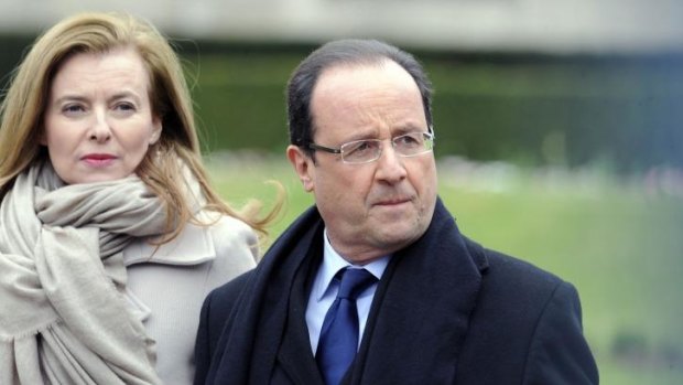 Split: Valerie Trierweiler with French President Francois Hollande last year.