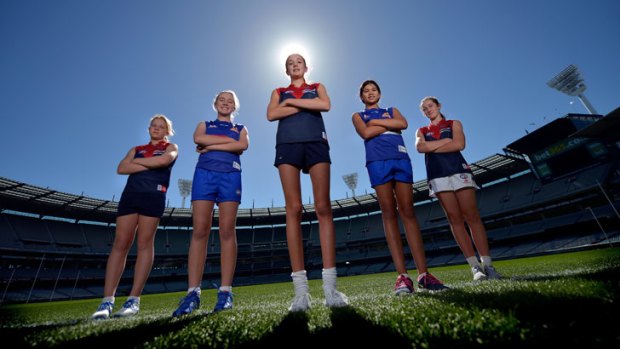 Female footy: Women are ready to play a match at the MCG in June.