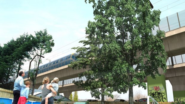An artist's impression of the planned sky rail.