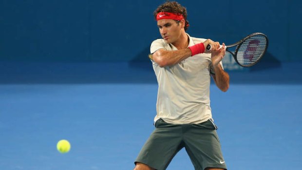 Too easy: Roger Federer started the new year with a comfortable win on Wednesday night.