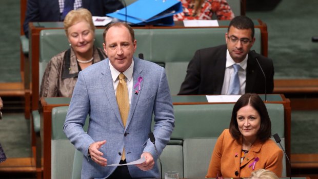 Luke Howarth MP for Petrie prior to question time in March 2015. 