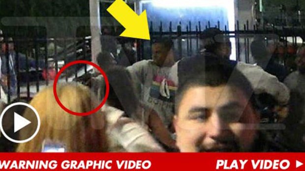 Video anger ... TMZ posted footage of a man shot dead outside a nightclub.