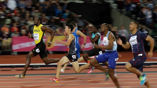 Just enough: Bolt picked up in the second half of the race after a poor start.