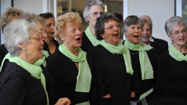 The Hawthorn U3A choristers sing the wobbles away.