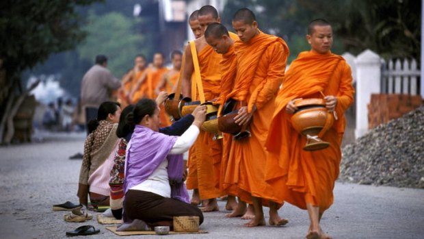 Monks in Luang Prabang, which will host its annual film festival this year.
