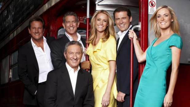 Karl Stefanovic, second from right, will spearhead Channel Nine's Olympic Games team in London alongside Ken Sutcliffe, front.