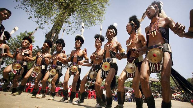 Pomp and ceremony ... the Hornbill Festival in Chchuyimlang village.