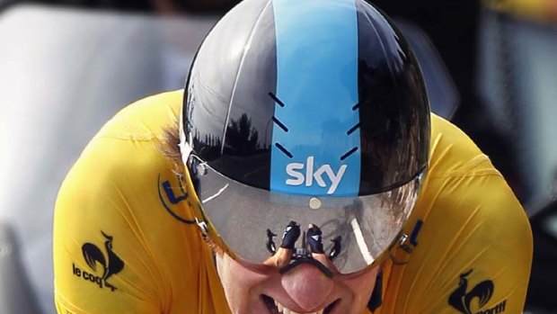 Climbing in favouritism &#8230; Bradley Wiggins tackles the 9.6km Nice-Col d'Eze time trial on his way to winning the 70th Paris-Nice classic.