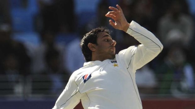 Suspicions &#8230; Saeed Ajmal bowls against England.