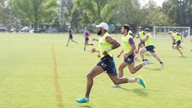 Storm speedster Josh Addo-Carr is hoping to team-up with Billy Slater on Thursday. 