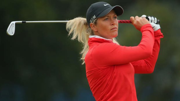 Suzann Pettersen of Norway leads the tournament by one shot.