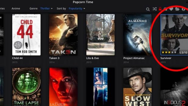 Popcorn Time: the site is now in the sights of Hollywood pirate-hunters.