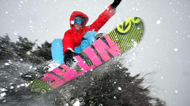 'Epic' weekend ahead ... a snowboarder at Falls Creek this week.