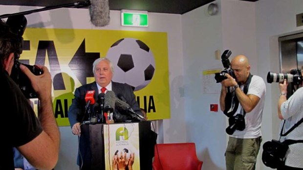 A-League Spring &#8230; Clive Palmer announces he is forming a new league yesterday.