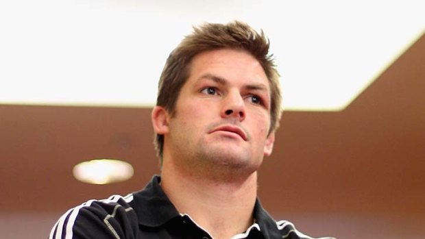 Diplomatic ... All Blacks captain Richie McCaw speaks to the media in Auckland yesterday.