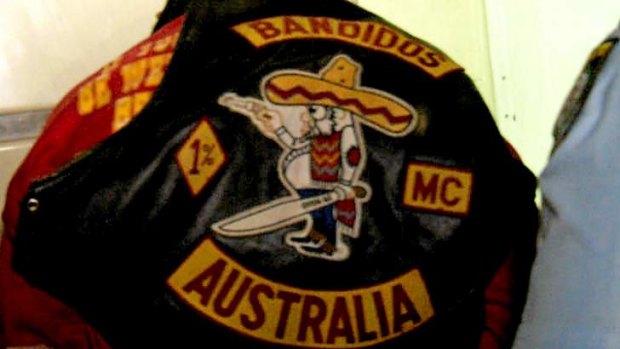 One of the Bandidos bikies arrested after the raid.