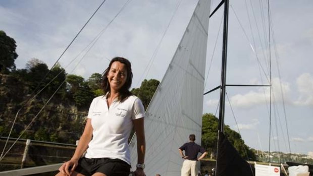 "I'm pumped"... the world champion surfer Layne Beachley and Investec Loyal, which she will sail to Hobart with 23 men.