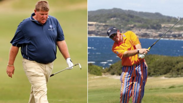 Light relief . . .  Daly practises at La Perouse yesterday (right) and he cuts a more rounded figure in Australia last year.