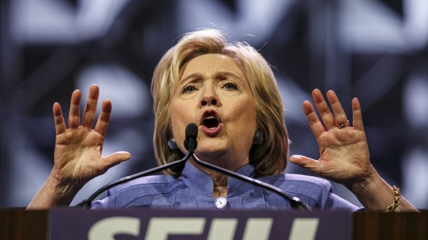 Hillary Clinton, former Secretary of State and 2016 Democratic presidential candidate, speaks during the Service Employees International Union (SEIU) 2016 International Convention in Detroit, Michigan, US. 