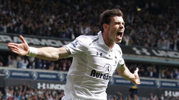 Tottenham Hotspur's Welsh midfielder Gareth Bale celebrates.