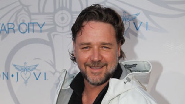 Russell Crowe ... set to unveil a sponsorship deal between the Rabbitohs and Star City.