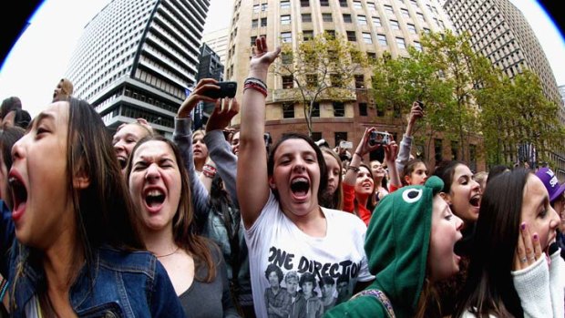 Fan club &#8230; the boy band's followers at Martin Place.