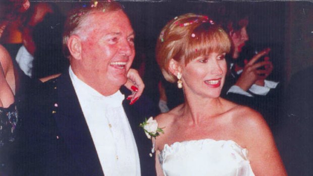 Alan Bond and Diana Bliss on their wedding day in 1995.