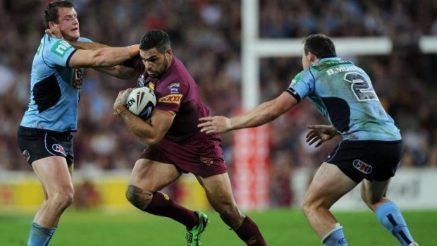 Change mooted: Greg Inglis on the charge in Origin I.