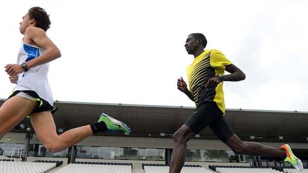Point to prove: Emmanuel Bett (right) trains for the Zatopek 10 with Luke Matthews.