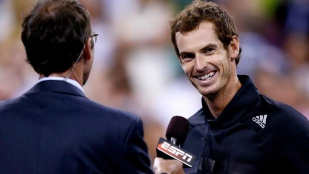 Andy Murray is interviewed at the US Open. 