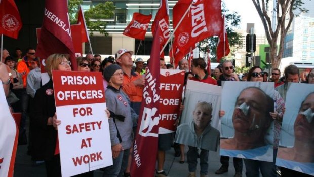 Rally for suspended prison worker Kylie Muscat.