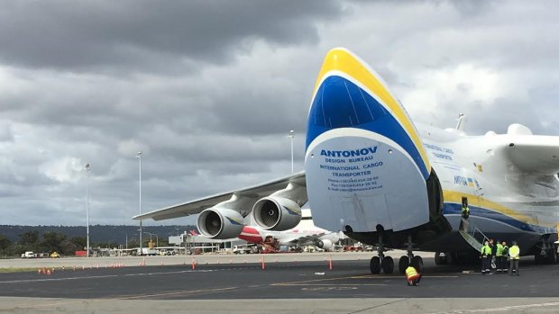 The Antonov An-225 Mriya tipping its nose.