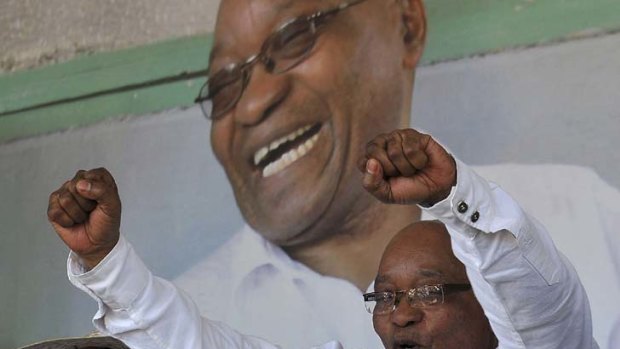Lauding the gains ... Jacob Zuma jubilates.