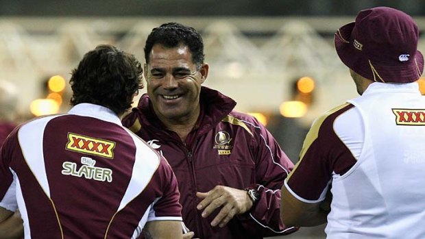 A simple laugh by Mal Meninga can put his players at ease.