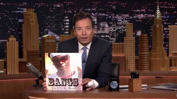 Jimmy Fallon lampooned Melbourne rapper Bangs' song <i>Take U to Da Movies</i> on his show on Thursday night.