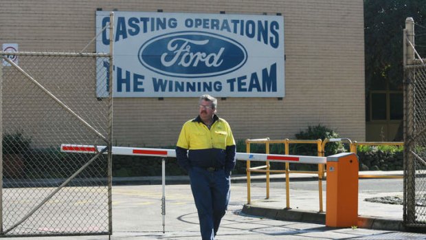 Bitter irony on the wall for Ford workers.