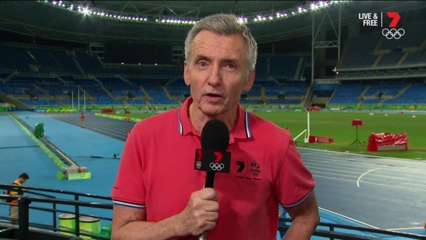 Bruce McAvaney on duty at the Rio Olympics.
