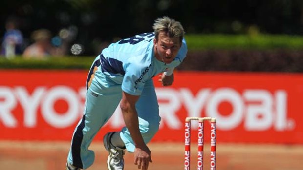 In full flight ... NSW paceman Brett Lee had 2-37 from 11 overs.