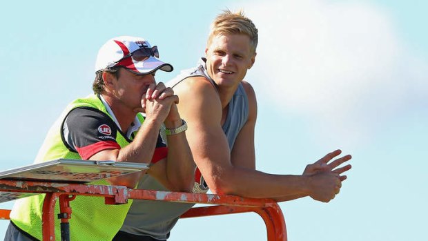 Bright future: St Kilda coach Scott Watters and captain Nick Riewoldt.