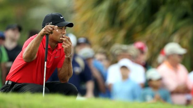 Injury scare &#8230; Tiger Woods.