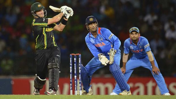 Brute force &#8230; Shane Watson hits out during Australia's clinical victory over India on Friday.