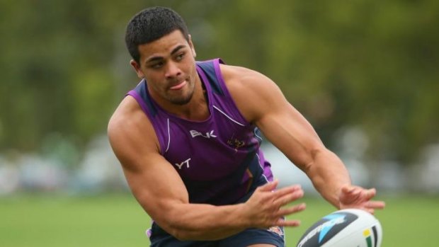 Having a ball: Young Tonumaipea is looking to lock down his spot with the Melbourne Storm.