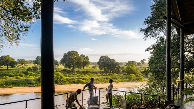 With its great black decks and roaring firepits, the style is classic 1920s safari.